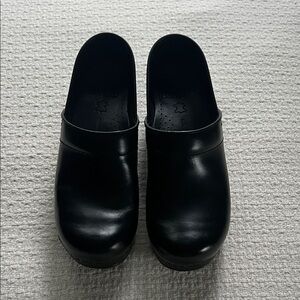 Dansko Black leather clogs